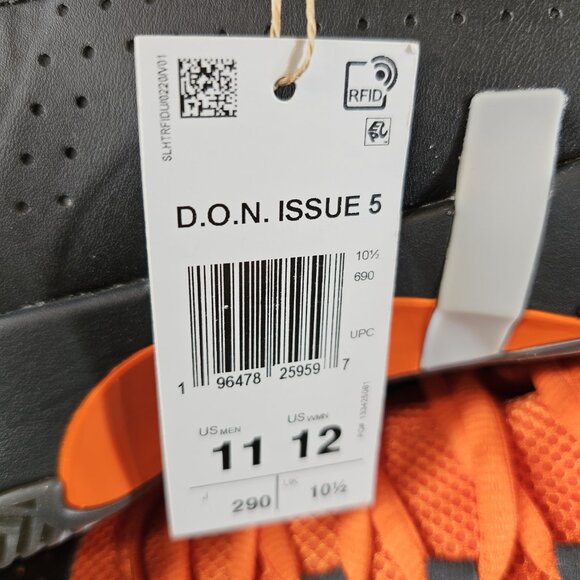 Adidas D.O.N. Issue 5 Shoes IE8326 Black Orange White - Men\'s Size 11